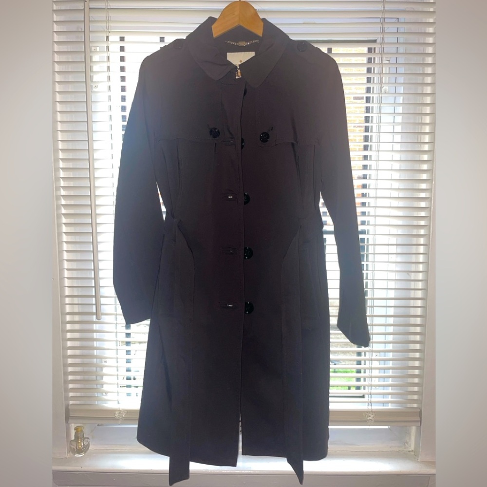 Kate Spade, Trench Coat, Black, Size S